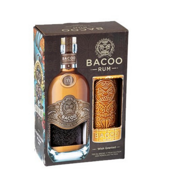 Bacoo 11YO ar TIKI glāzi (dāvanu kastē) 0.7L 40%