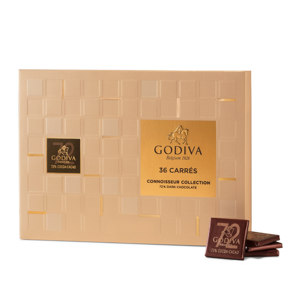 GODIVA CARRES 72% Tumšā šokolāde, 36 gab., 110 gr.