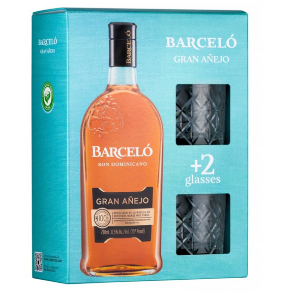 RON BARCELO GRAND ANEJO 0,7L 37,5% 2 Glasses