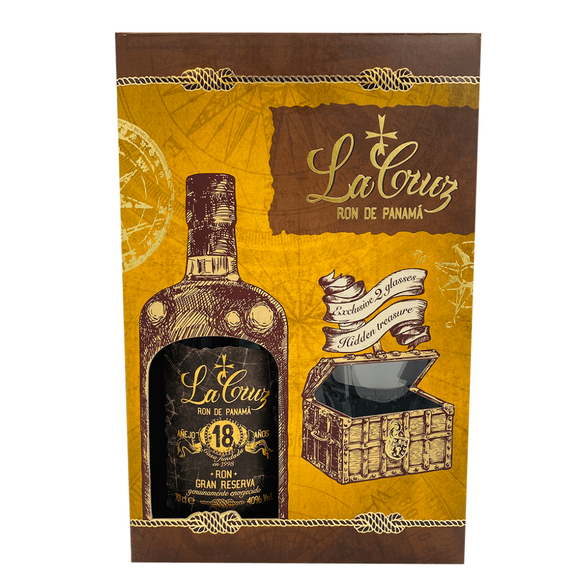 RUMS LA CRUZ 18YO 0,7L 40%l GB + 2 Glasses