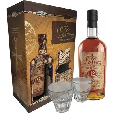 RUMS LA CRUZ 12YO 0,7L 40%l GB + 2 Glasses